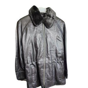 Wilson's Leather Coat Women's with Fur, Black, Medium